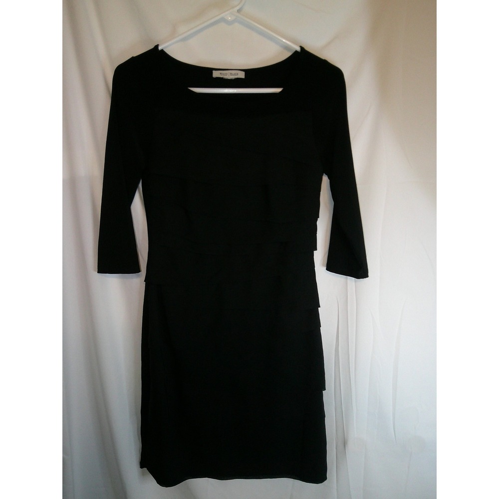 White House Black Market Dress Sheath Black Career Cocktail Small